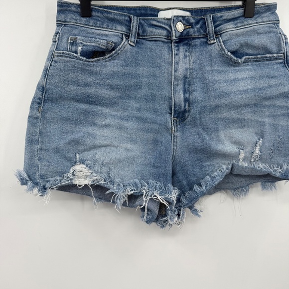 Vervet Jean Shorts Women Large Blue Denim Cut Off Stretch Distressed High Rise - Picture 2 of 14
